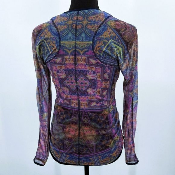 Nwt Lucky In Love Mesh Long Sleeve Women Shirt Top w/ Cami M Medium - Picture 4 of 10